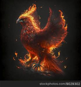 Phenix fire bird. Geenerative AI. High quality illustration. Phenix fire bird. Geenerative AI