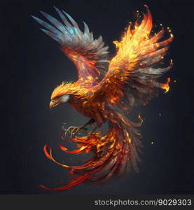 Phenix fire bird. Geenerative AI. High quality illustration. Phenix fire bird. Geenerative AI