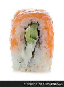 Philadelphia maki sushi isolated on a white background