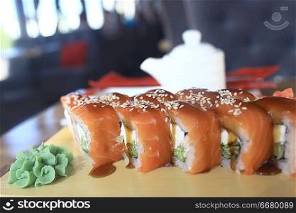 Philadelphia rolls with salmon