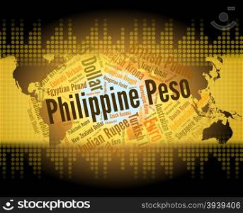 Philippine Peso Indicating Exchange Rate And Wordcloud