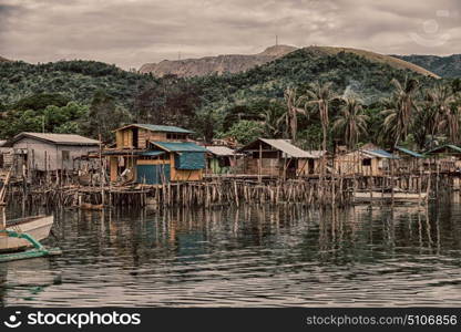 philippines house in the slum for poor people concept of poverty and degradations