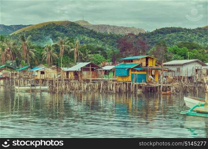 philippines house in the slum for poor people concept of poverty and degradations