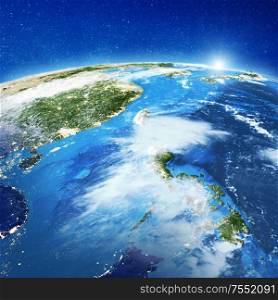 Philippines islands, clouds. Elements of this image furnished by NASA. 3d rendering. Philippines islands, clouds