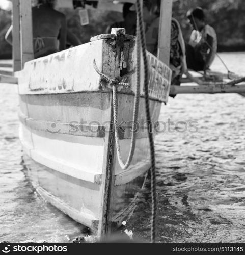 philippines old dirty prow of a boat in the port like abstract