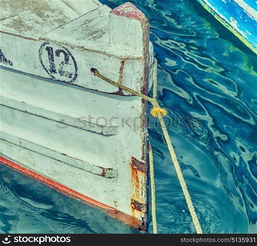 philippines old dirty prow of a boat in the port like abstract