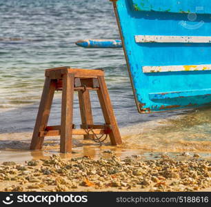 philippines old dirty prow of a boat in the port like abstract