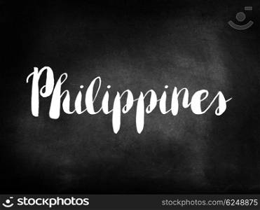Philippines written on a blackboard