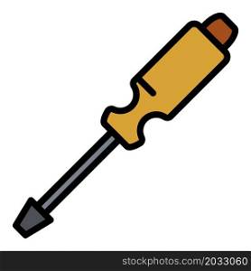 Phillips screwdriver icon. Outline phillips screwdriver vector icon color flat isolated. Phillips screwdriver icon color outline vector