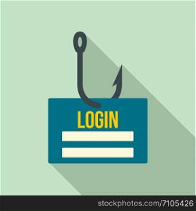 Phishing login icon. Flat illustration of phishing login vector icon for web design. Phishing login icon, flat style