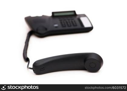Phone and receiver isolated on the white background