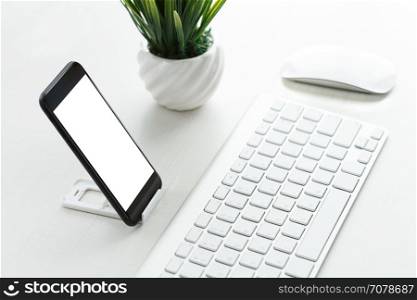 phone blank screen place on work desk