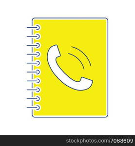 Phone book icon. Thin line design. Vector illustration.