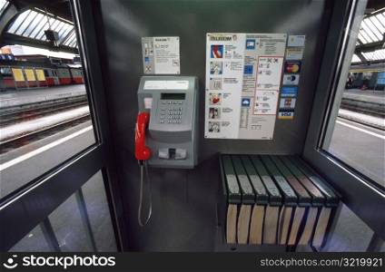 Phone Booth at Train Station