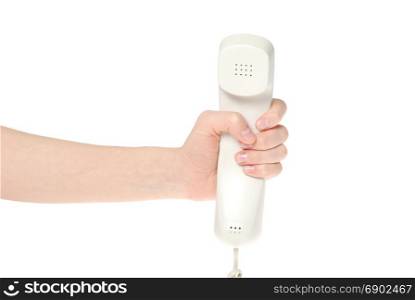 Phone call. Hand holding a phone