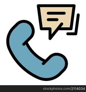 Phone call icon. Outline phone call vector icon color flat isolated. Phone call icon color outline vector