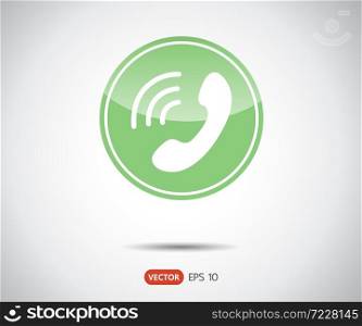 Phone Call vector icon. Style is flat symbol, gray color, rounded angles, logo vector illustration