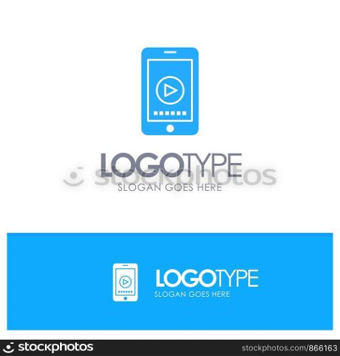 Phone, Cell, Play, Video Blue Logo vector