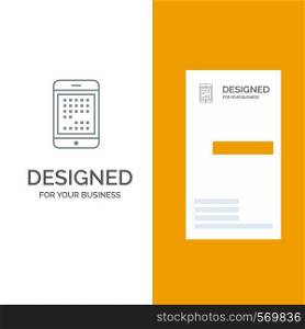 Phone, Computer, Device, Digital, Ipad, Mobile Grey Logo Design and Business Card Template