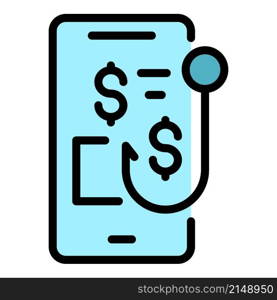Phone malware icon. Outline phone malware vector icon color flat isolated. Phone malware icon color outline vector