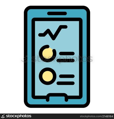 Phone medical consultation icon. Outline phone medical consultation vector icon color flat isolated. Phone medical consultation icon color outline vector