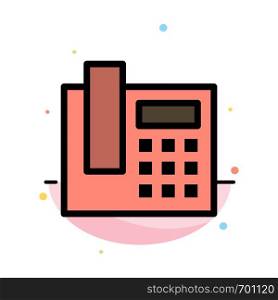 Phone, Telephone, Call Abstract Flat Color Icon Template