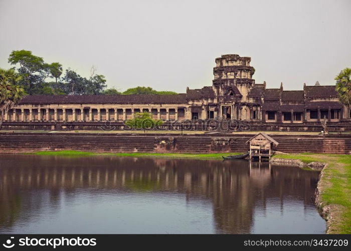 photo Angkor Wat - ancient Khmer temple in Cambodia. UNESCO world heritage site