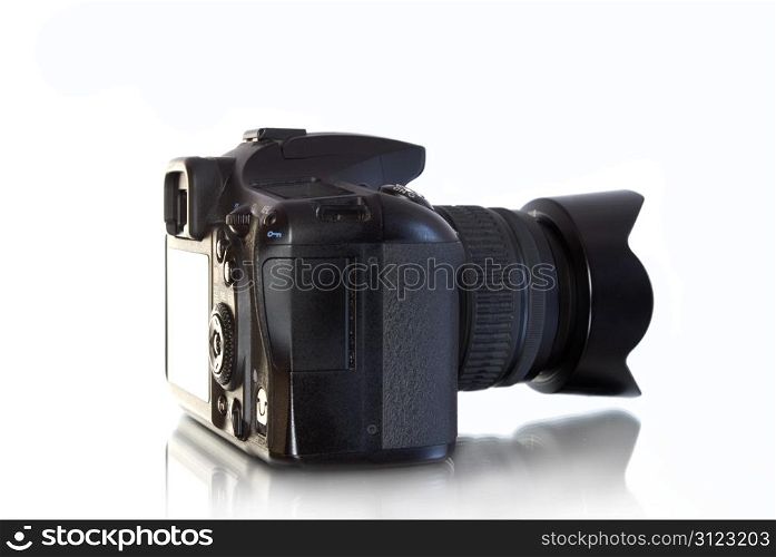 photo camera isolated on white