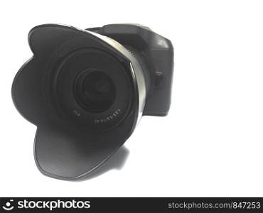 Photo Camera on a white background, front view