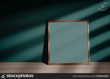 Photo Frame Mockup Image. Included Clipping Path. Frame is on the Floor in House with Sunlight Shade