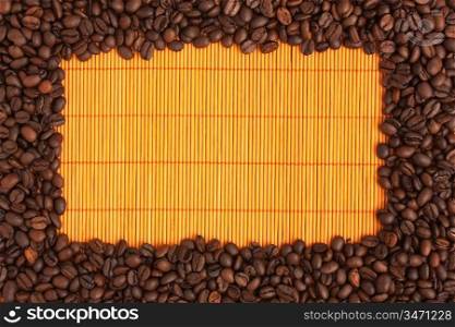 Photo frame of coffee beans