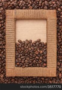 Photo frame of coffee beans