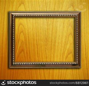 photo frame on wood wall background