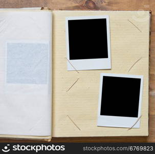 photo frames in a book