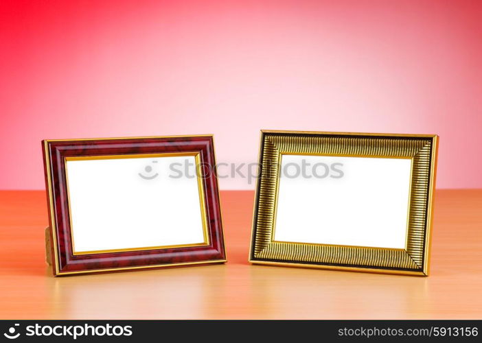 Photo frames on the table