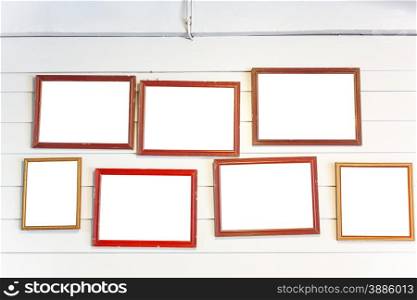 photo frames on the vintage wall