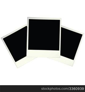 Photo frames over white background
