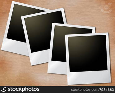 Photo Frames Showing Old Fashioned And Grunge