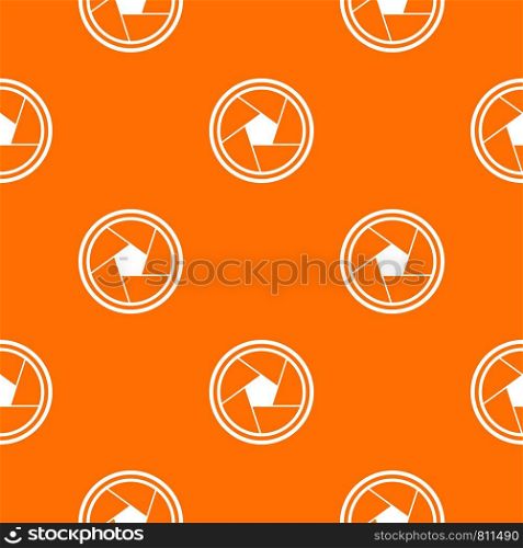 Photo objective pattern repeat seamless in orange color for any design. Vector geometric illustration. Photo objective pattern seamless