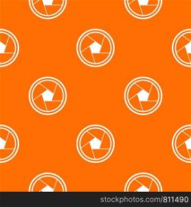 Photo objective pattern repeat seamless in orange color for any design. Vector geometric illustration. Photo objective pattern seamless