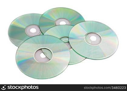 photo of a compact disk a over white background