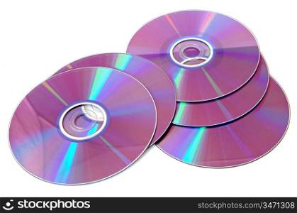 photo of a compact disk a over white background