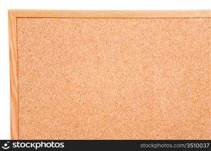 Photo of a empty cork board isolated over white
