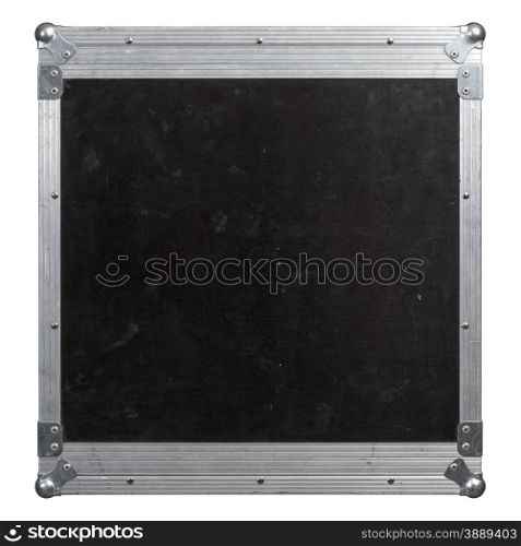 Photo of a isolated road case or flight case with reinforced metal corners. Background image for music-related shipping and touring. Clipping path included.&#xA;