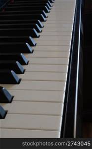 photo of a piano keys (side view)