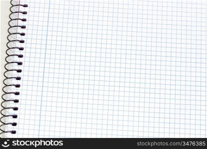Photo of a spiral notebook closeup in blank