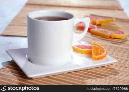 Photo of a tea mug with black tea