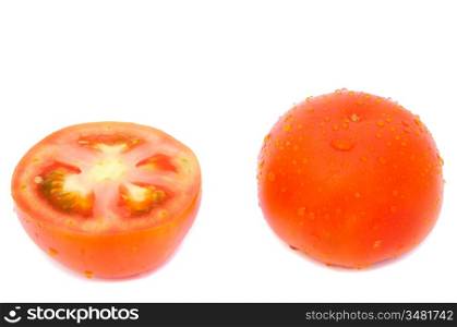 photo of a tomato a over white background