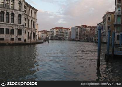 Photo of a typical canal Venice city