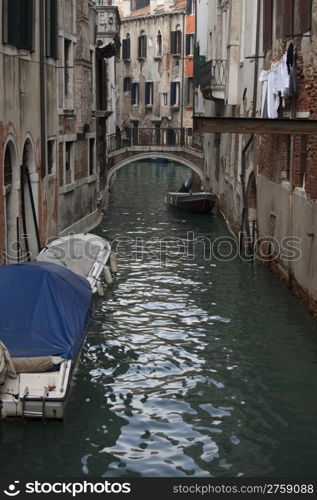 Photo of a typical canal Venice city